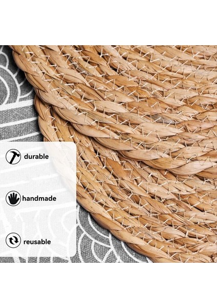 Doğal Su Sümbül Placemats 8 Seti Isı Direnci T Rattan Dokuma Paspaslar Açık Hava Yemek (Yurt Dışından) indirimleri