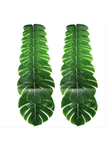 2pcs Yapay Palmiye Yaprakları Masa Koşucuları 86 6IN/220CM Uzunluğunda Tropikal Avuç Içi Yapraklar Masa Koşucusu Yaprak Masa Bezi (Yurt Dışından)