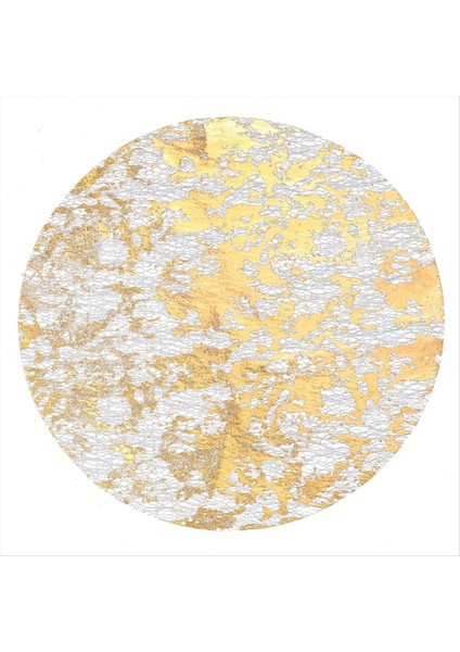 Tek Kullanımlık Yuvarlak Gül Altın Placemat Parlak Metal ve Altın Rengi ile Ince Bir Örgü Paspas (Yurt Dışından)