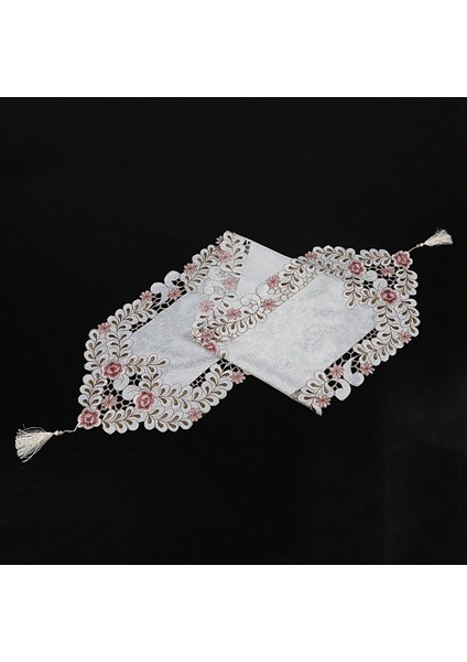 3x Yeni Masa Koşucu Işlemeli Çiçek Masa Bezi Desen No 1 Çiçek Boyutu 40X150CM (Yurt Dışından) indirimleri
