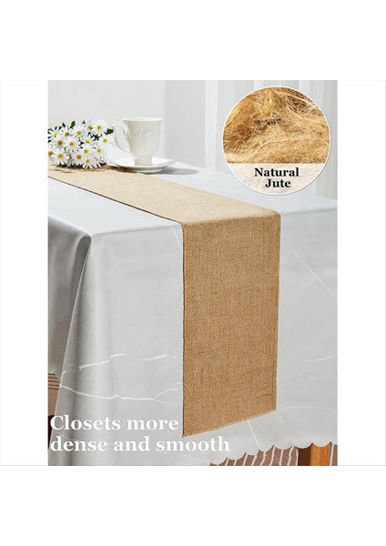 2x Masa Runner 10 M x 30 cm Jüt Masa Koşucusu Keten Jüt Kumaş Masa Koşucusu Rulo Masa Dekorasyon Düğünü (Yurt Dışından) modelleri