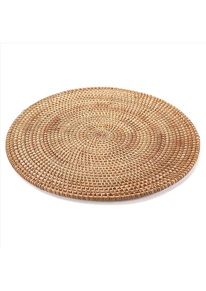 5x Rattan Dokuma Placemats Yuvarlak Masa Paspasları Kaymaz Isıya Dayanıklı Yer Mat Hasır Placemat Sıcak Yemekler Için (Yurt Dışından)