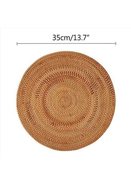 5x Rattan Dokuma Placemats Yuvarlak Masa Paspasları Kaymaz Isıya Dayanıklı Yer Mat Hasır Placemat Sıcak Yemekler Için (Yurt Dışından) indirimleri