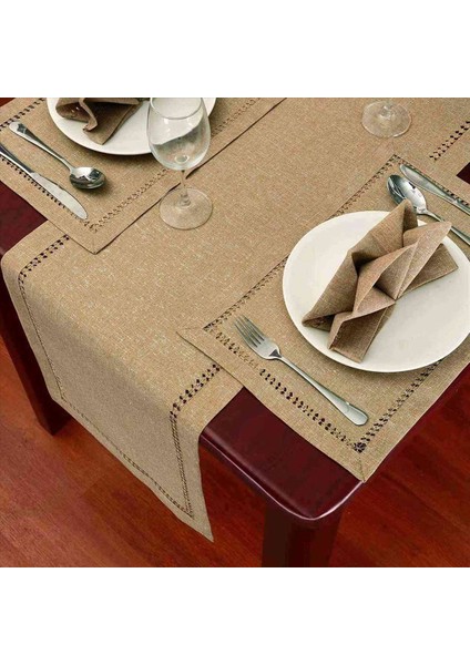 3x El Eşya Yemek Masası Koşucu Dresser Eşarpları Gümüş Iplik Içerirlemesi (Karanlık Bej 12 x 72 Masa Koşucuları) (Yurt Dışından) modelleri