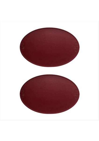 Retro Pu Placemat Avrupa Fransız Tarzı Oval Yalıtım Mats Su Geçirmez ve Yağ Durum Olan Batı Yemek Masası Mat Ev C (Yurt Dışından)