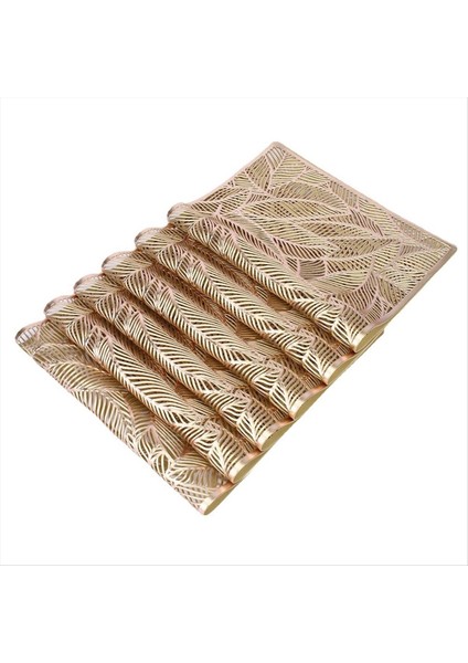 6pc Dikdörtgen Yapraklar Yalıtımlı Placemats Üst Düzey Otel Yemek Restoran Masası Mat Dekorasyon Boş Placemat B (Yurt Dışından)