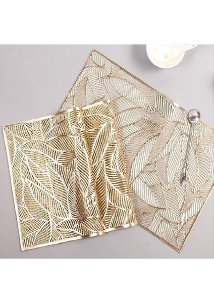 6pc Dikdörtgen Yapraklar Yalıtımlı Placemats Üst Düzey Otel Yemek Restoran Masası Mat Dekorasyon Boş Placemat B (Yurt Dışından) fiyatları