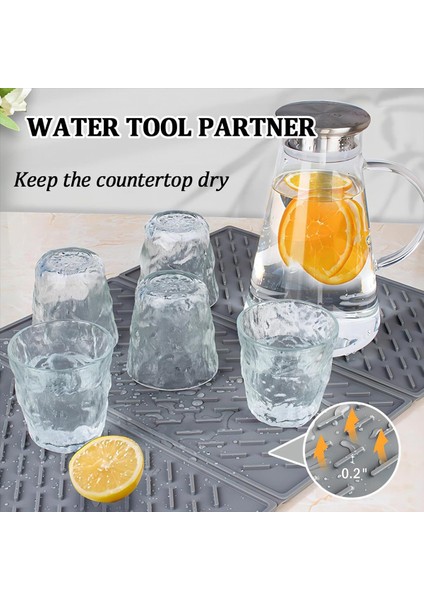 Mutfak Tezgahı Için Silikon Tabak Kurutma Paspası Çökebilir Üçlü Büyük Bulaşık Drenaj Mat Kanca ile Kurutma Paspas 24X16IN (Yurt Dışından) fırsatları