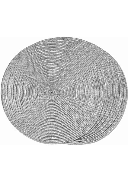 Yuvarlak Örgülü Placemats Yemek Masaları Için 6 Masa Paspasları Dokuma Yıkanabilir Kaymaz Yer Paspasları 15 Inç (Açık Gri) (Yurt Dışından)