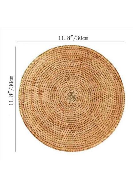 3x El Dokuması Rattan Placemats Yuvarlak Hasır Masa Paspasları Yemek Masası Için Doğal Dokuma Placemats Isıya Dayanıklı Paspaslar (Yurt Dışından) indirimleri