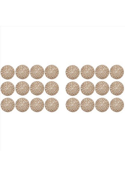 Yuvarlak Kağıt Dokuma Placemats Yemek Parti ve Düğün 24 Adet Için Dekoratif Halat Örgü Yer Paspasları (Yurt Dışından)