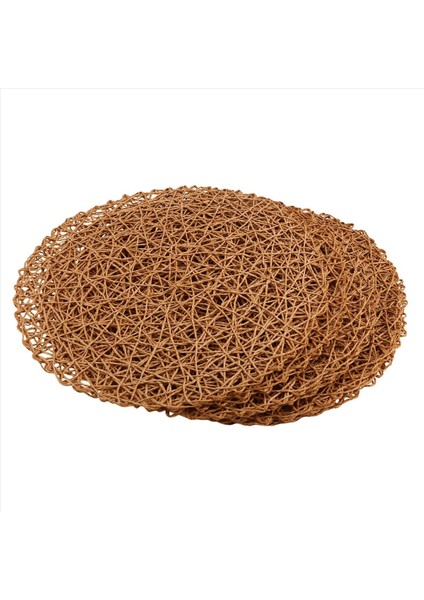 12PCS Kağıt Örgülü Yuvarlak Placemats Yemek Masaları Kapalı ve Dış Mekan Paspasları Açık Kahverengi Için Kaymaz Isı Masa Paspasları (Yurt Dışından) fırsatları