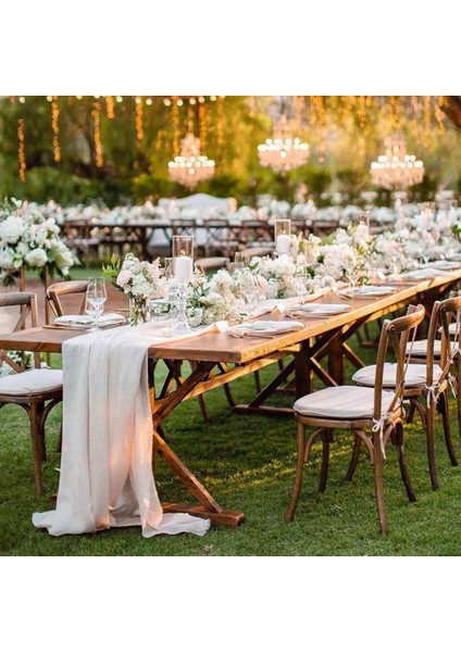 2x Şifon Masa Koşucusu 27X118 Inç Romantik Düğün Şeffaf Gelin Parti Masa Dekorasyonları Duş Süslemeleri (Yurt Dışından) modelleri