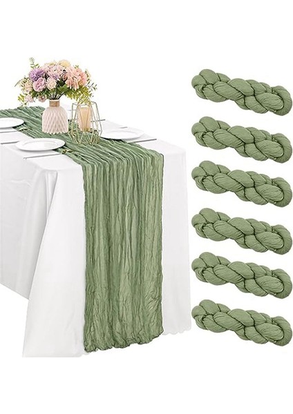 6pcs Gezgül Masa Bezleri Avrupa Dekoratif Dekoratif Masa Koşucuları Düğün Partisi Masa Dekorasyonları (Açık Yeşil) (Yurt Dışından) fiyatları