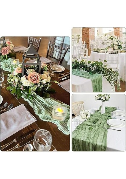 6pcs Gezgül Masa Bezleri Avrupa Dekoratif Dekoratif Masa Koşucuları Düğün Partisi Masa Dekorasyonları (Açık Yeşil) (Yurt Dışından) fırsatları