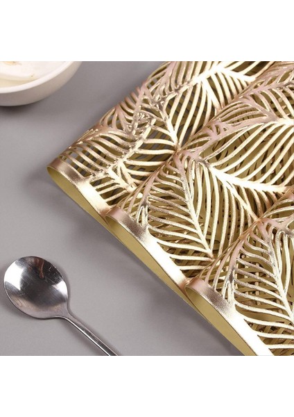6pc Dikdörtgen Yapraklar Yalıtımlı Placemats Üst Düzey Otel Yemek Restoran Masası Mat Dekorasyon Boş Placemat B (Yurt Dışından) modelleri