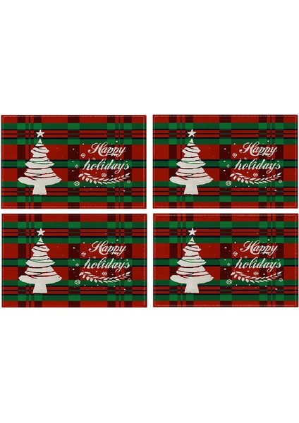 Noel Placemats Noel Isıya Dayanıklı Placemats Yemek Masası Pamuk Ketenleri Slip Olmayan Yer Paspasları C Için (Yurt Dışından)