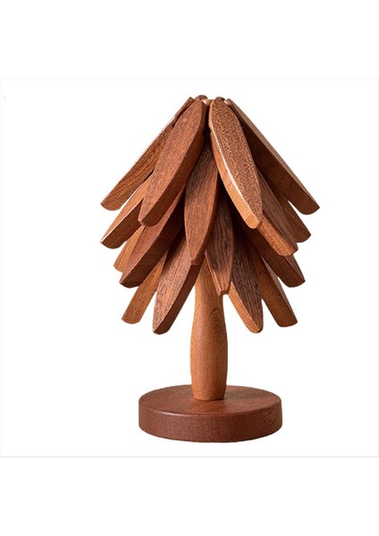 Sıcak Yemekler Için Ahşap Trivetler Ağaç Şekli Trivet Seti 4 Ahşap Trivet + 1 Çaydanlık Için Saklanan Stant (Yurt Dışından)