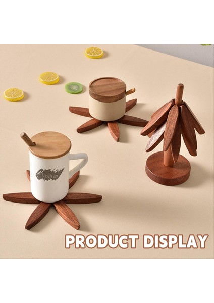 Sıcak Yemekler Için Ahşap Trivetler Ağaç Şekli Trivet Seti 4 Ahşap Trivet + 1 Çaydanlık Için Saklanan Stant (Yurt Dışından) fiyatları