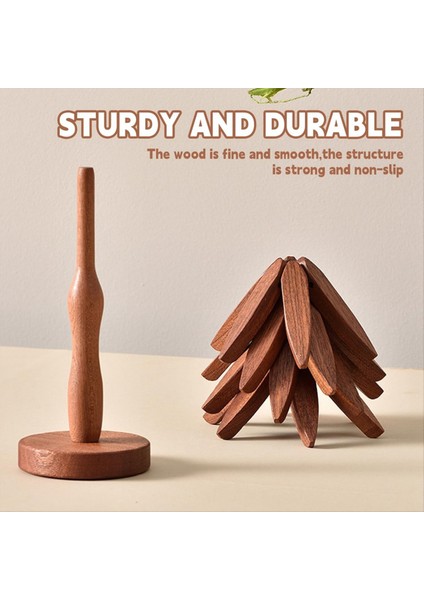 Sıcak Yemekler Için Ahşap Trivetler Ağaç Şekli Trivet Seti 4 Ahşap Trivet + 1 Çaydanlık Için Saklanan Stant (Yurt Dışından) modelleri
