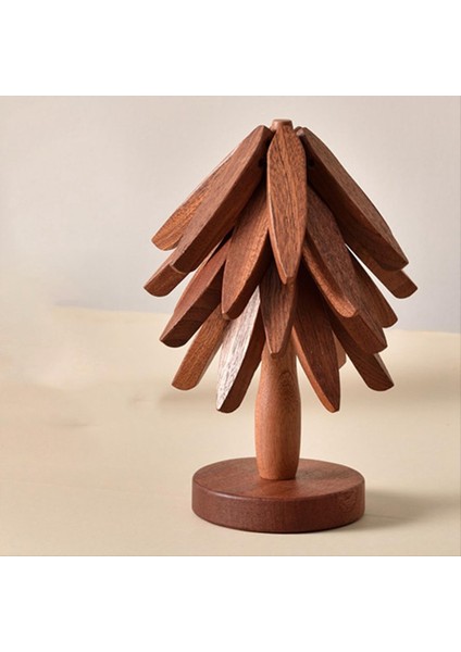 Sıcak Yemekler Için Ahşap Trivetler Ağaç Şekli Trivet Seti 4 Ahşap Trivet + 1 Çaydanlık Için Saklanan Stant (Yurt Dışından) indirimleri