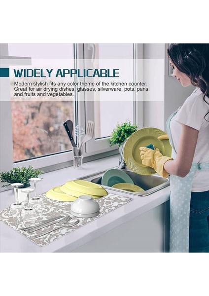 20 Paket Bulaşık Kurutma Paspas Emici Kurutma Mat Makinesi Yıkanabilir Yemek Kurutma Paspaslar Mutfak Tezgahı Büyük (Gri Asma) (Yurt Dışından) fiyatları