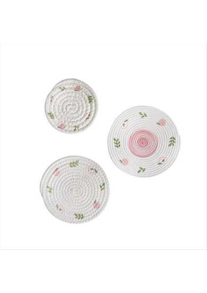 Yuvarlak Masa Mat Dokuma Placemats Anti Slip Yemek Masası Paspaslar Kıyafet Olmayan Tanda Tahsil Pedleri Mutfak Içecek Kupası Barınaklar A (Yurt Dışından)