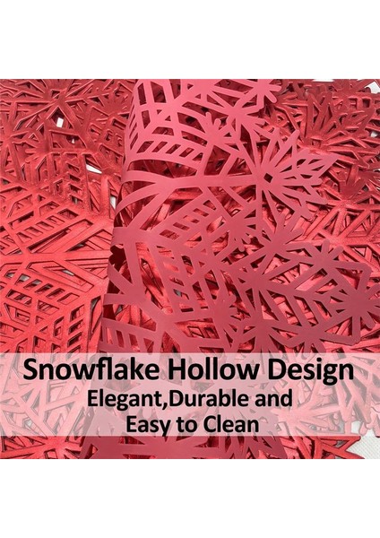 Kar Tanesi Placemats Dekorasyonları Kırmızı Kar Tanesi Tablematları Mutfak Masa Paspasları Noel Tatili Düğün Dekoratif A (Yurt Dışından) modelleri