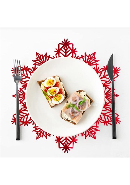 Kar Tanesi Placemats Dekorasyonları Kırmızı Kar Tanesi Tablematları Mutfak Masa Paspasları Noel Tatili Düğün Dekoratif A (Yurt Dışından) fırsatları