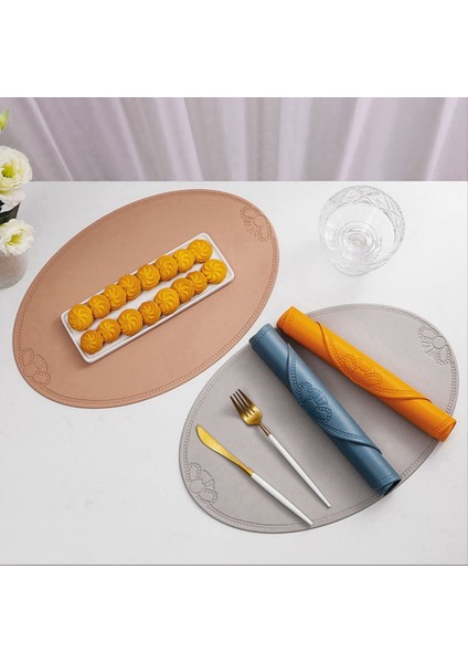 Retro Pu Placemat Avrupa Fransız Tarzı Oval Yalıtım Mat Ins Su Geçirmez ve Yağ Durum Batı Yemek Masası Mat Ev D (Yurt Dışından) fiyatları