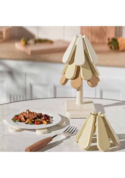 Sıcak Yemekler Için Trivets Ağaç Şekli Trivet Set Set Coaster Için Tencere Için Tencere Katlanabilir Isı Pedleri Tava Kase Masası Yuvarlak Taban (Yurt Dışından) indirimleri