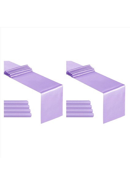 10 Saten Masa Koşucusu 12X108 Inç Uzunluğunda Düğün Için Lavanta Masa Koşucuları Partileri Ziyafet Süslemeleri (Yurt Dışından)