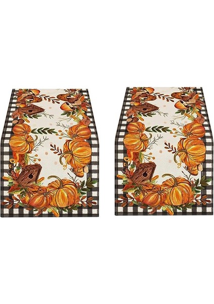 Sonbahar Şükran Günü Masası Masa Masa Koşucu Masa Dekorasyon Partisi Sonbahar Hasat Stili (Yurt Dışından)