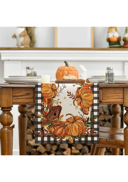 Sonbahar Şükran Günü Masası Masa Masa Koşucu Masa Dekorasyon Partisi Sonbahar Hasat Stili (Yurt Dışından) indirimleri