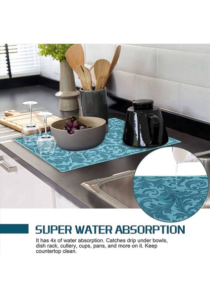 20 Paket Bulaşık Kurutma Paspas Emici Kurutma Mat Makinesi Yıkanabilir Yemek Kurutma Paspaslar Mutfak Tezgahı Büyük (Mavi Asma) (Yurt Dışından) fiyatları
