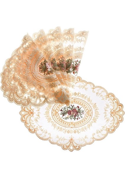 6pcs Yemek Masa Kapağı Işlemeli Masa Bezi Zarif Yuvarlak Dantel Masa Korku Kahve Barışları Peçete Parti Dekorasyonu (Yurt Dışından)