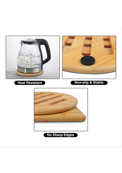 Bambu Tencere Bardak Altlıkları Isıya Dayanıklı Bambu Yer Paspasları Odundan Yapılmış Kare ve Yuvarlak Tencere Bardak Altlıkları Kase Tencere Tabaklar (Yurt Dışından) modelleri