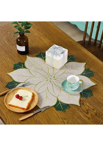 Tatil Noel Işlemeli Placemats Aplike Poinsettia Placemats Masa Dekorasyon B Için Noel Çiçek Placemat B (Yurt Dışından) fırsatları