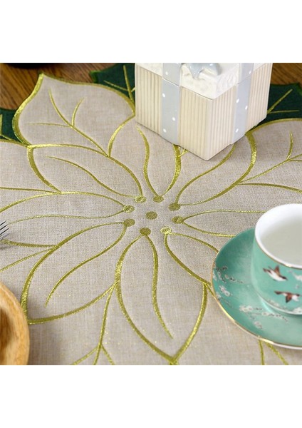 Tatil Noel Işlemeli Placemats Aplike Poinsettia Placemats Masa Dekorasyon B Için Noel Çiçek Placemat B (Yurt Dışından) indirimleri