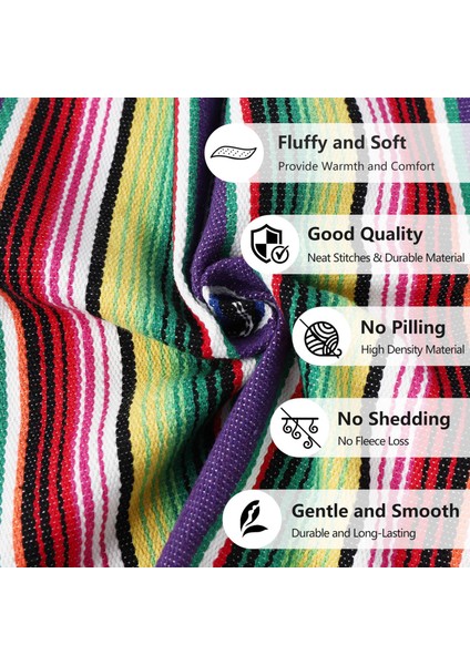 Yer Paspasları ile Meksika Masa Koşucu Meksika Çeşitli Paspaslar Meksika Parti Düğün Süslemeleri Saçak Battaniye Masa Koşucu 14 x 84 Inç (Mor Masa Koşucu + 8 Placemats) (Yurt Dışından) indirimleri