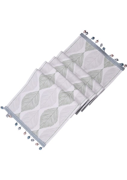 Pamuk Keten Masa Koşucusu 72 Inç Uzunluğunda Bahar Masa Koşucuları Çiftlik Evi Yeşil Yapraklar Püsküller Ev Mutfak Yemek (Yurt Dışından)