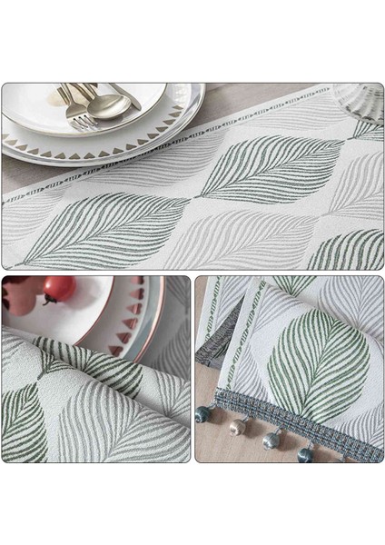 Pamuk Keten Masa Koşucusu 72 Inç Uzunluğunda Bahar Masa Koşucuları Çiftlik Evi Yeşil Yapraklar Püsküller Ev Mutfak Yemek (Yurt Dışından) modelleri