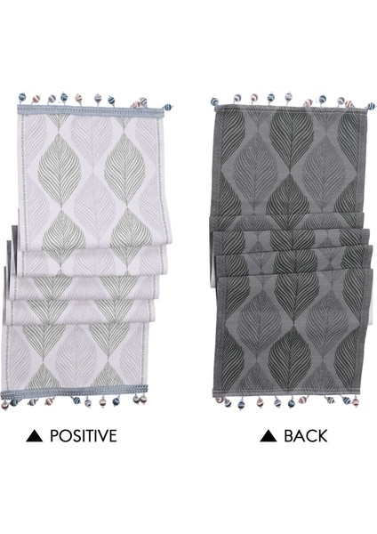 Pamuk Keten Masa Koşucusu 72 Inç Uzunluğunda Bahar Masa Koşucuları Çiftlik Evi Yeşil Yapraklar Püsküller Ev Mutfak Yemek (Yurt Dışından) fırsatları