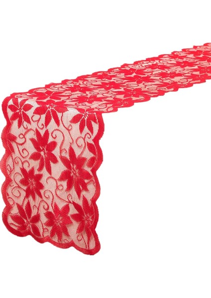 Noel Masa Kırmızı Yaprakları Dantel Festival Masası Koşucu Partiler ve Toplantılar Için Noel Masa Dekorasyonu (Yurt Dışından)