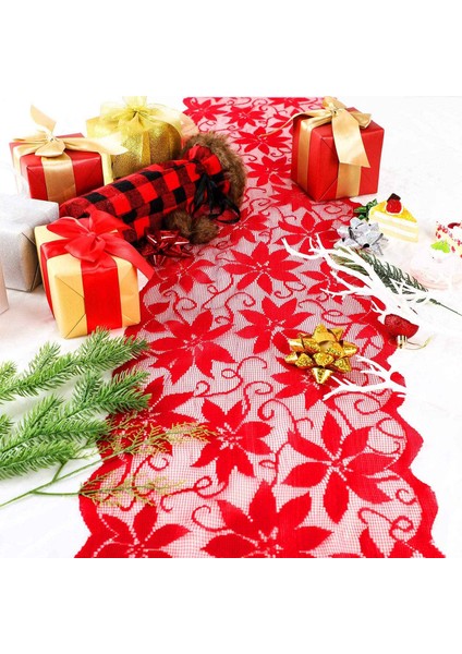 Noel Masa Kırmızı Yaprakları Dantel Festival Masası Koşucu Partiler ve Toplantılar Için Noel Masa Dekorasyonu (Yurt Dışından) fiyatları