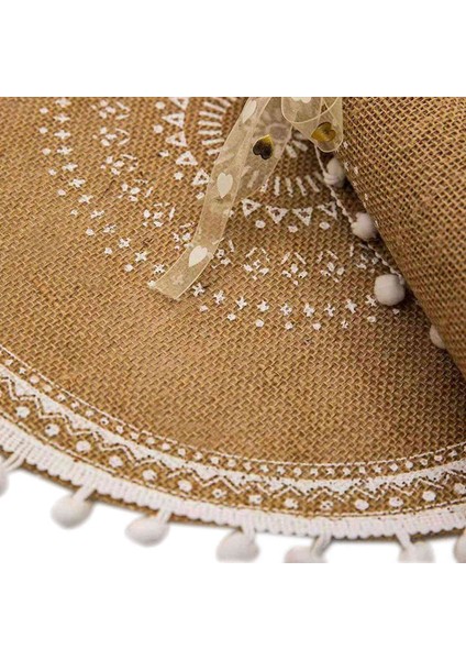 Yuvarlak Placemats 8 Boho Dokuma Jüt Masa Paspasları Yemek Odası Için Ponpon Püskül ile Mutfak Masa Dekoru (Beyaz Top) (Yurt Dışından) fırsatları