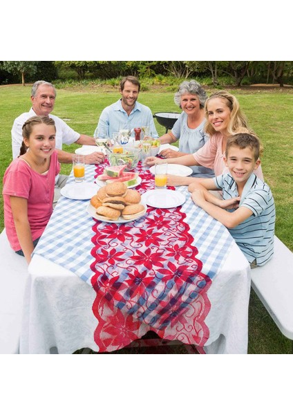 Noel Masa Kırmızı Yaprakları Dantel Festival Masası Koşucu Partiler ve Toplantılar Için Noel Masa Dekorasyonu (Yurt Dışından) fırsatları