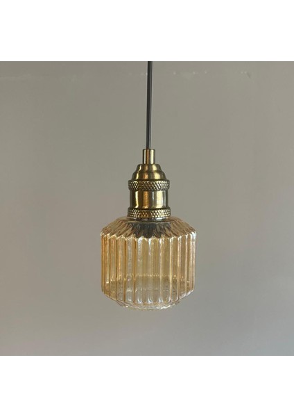 Jerno Cam Bal Rengi Tekli Avize Lale Başlık Retro Sarkıt Lamba Salon Aydınlatma fiyatları