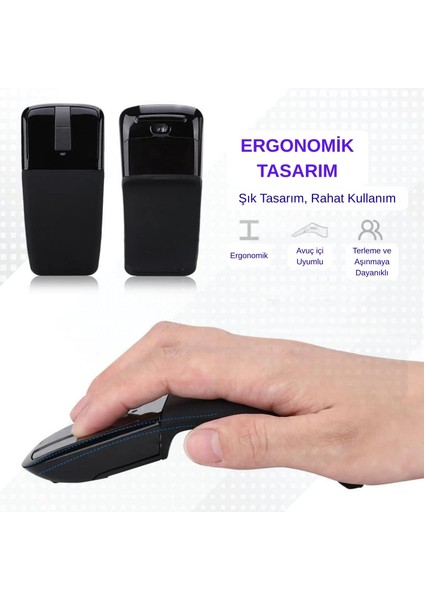 Arc Touch Katlanabilir Mouse-Dokunmatik Kaydırma, Kavisli Esnek Tasarım-Bluetrack Yüksek Hassasiyet, Taşınabilir Şık Mouse modelleri