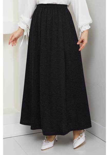 Gri Büyük Beden Beli Lastikli Etek Sekiz Parça 42 44 46 48 50 52 54 56 Bedenlere Uyumludur Mevsimlik Kumaş 2605 fiyatları